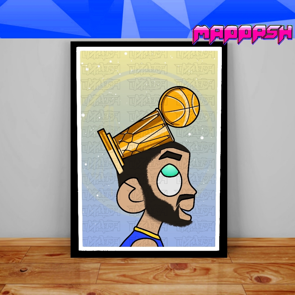 Golden State Warriors Steph Curry NBA Championship Scott Pilgrim manga Poster UA